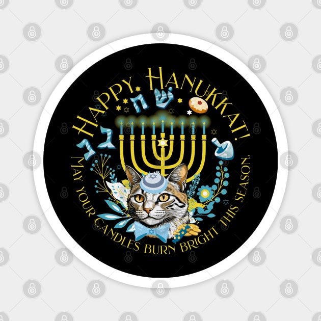 Happy Hanukkah Hanukkat Dreidel Jewish Christmas Menorah Magnet by alcoshirts